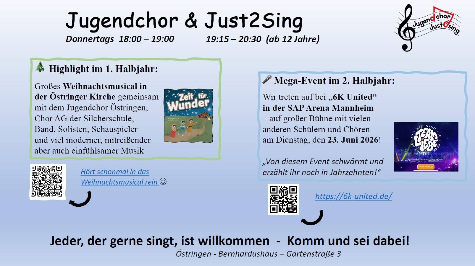 Quelle: Jugendchor Just2Sing kath. Kirchengemeinde Östringen